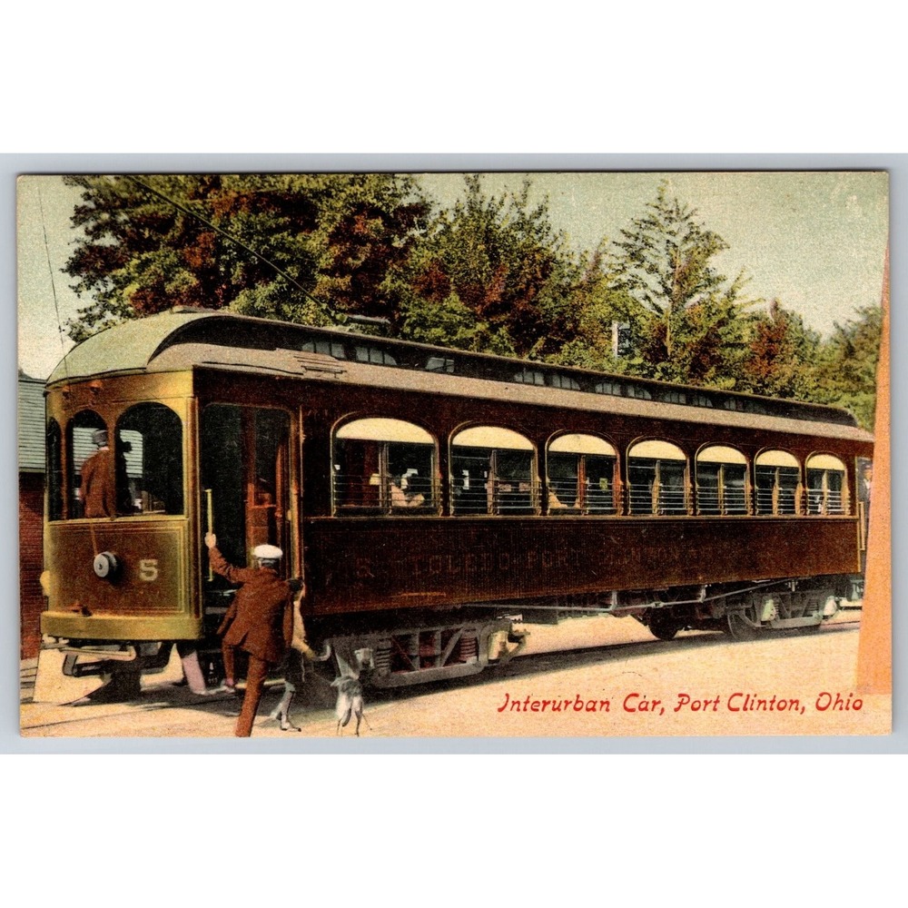 Vintage Interurban Car Postcard Port Clinton Ohio Alexander Mfg Co No 97